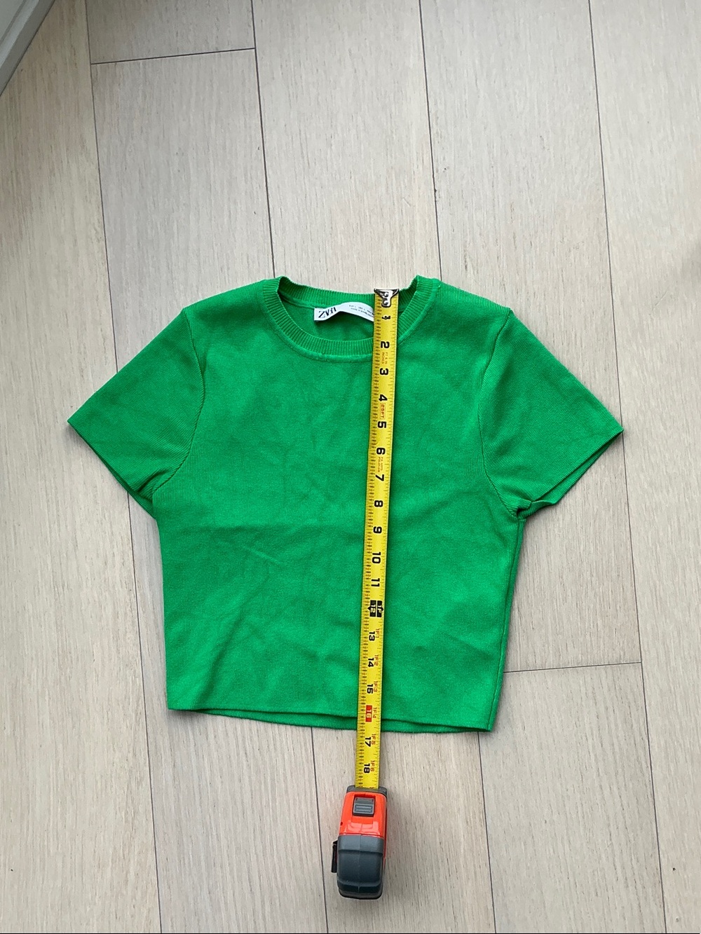 Zara Green Short Sleeve Cropped Tee